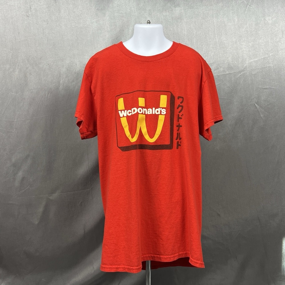 McDonalds‎ Anime WcDonalds T-Shirt Small Red Crew Member Work Employee Gildan - Picture 5 of 11